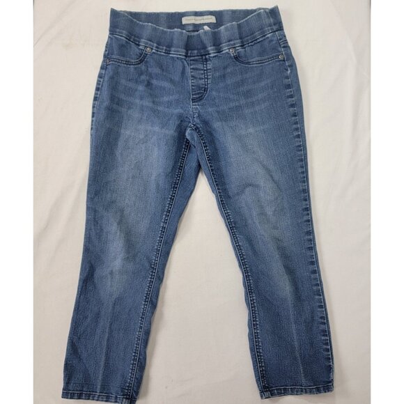 Chico's Denim - Chico's Platinum Denim Women's Blue Crop Jeans Elastic Waist Inseam 24" 00 XXS 2